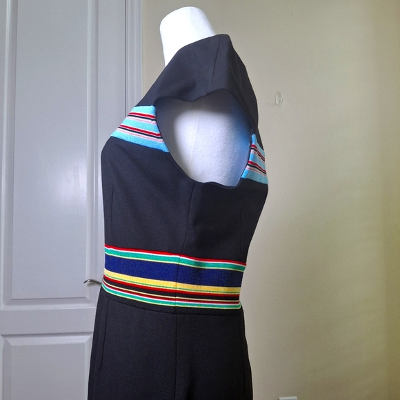 NWT Diane Von Furstenberg Hadlie Black Stripe Midi Sheath Workwear Dress Sz 8 - Picture 9 of 15